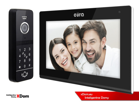 WIDEODOMOFON ''EURA'' VDP-97C5 - czarny, dotykowy, LCD 7'', AHD, WiFi