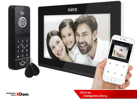 WIDEODOMOFON ''EURA'' VDP-97C5 - czarny, dotykowy, LCD 7'', AHD, WiFi