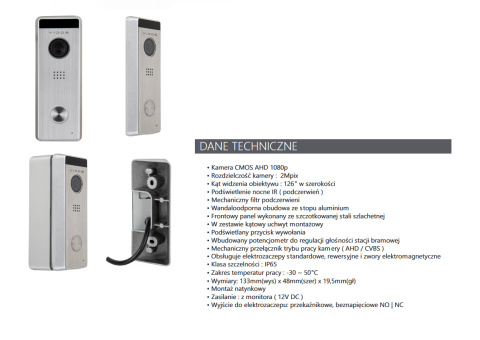 Wideodomofon Vidos S10 i monitorem M10B-X WiFi