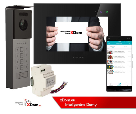 Wideodomofon Vidos z natynkową stacją S12D z szyfratorem i dotykowym monitorem M10B-X