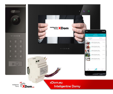 Wideodomofon Vidos z natynkową stacją S12D z szyfratorem i dotykowym monitorem M10B-X