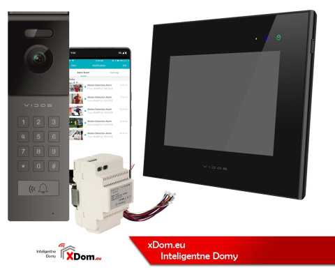 Wideodomofon Vidos z natynkową stacją S12D z szyfratorem i dotykowym monitorem M10B-X