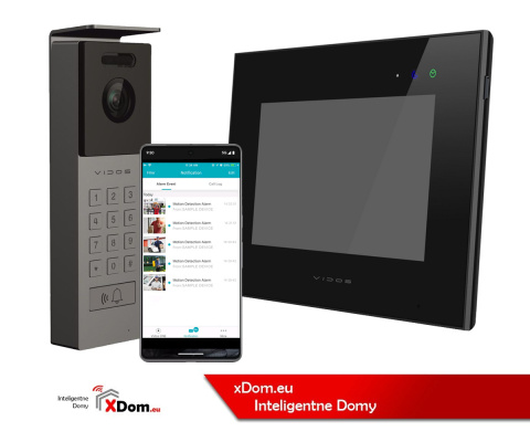 Wideodomofon Vidos z natynkową stacją S12D z szyfratorem i dotykowym monitorem M10B-X