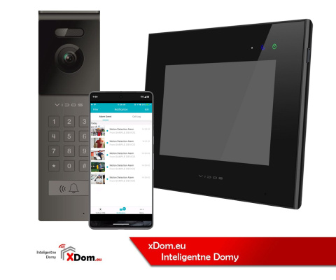 Wideodomofon Vidos z natynkową stacją S12D z szyfratorem i dotykowym monitorem M10B-X