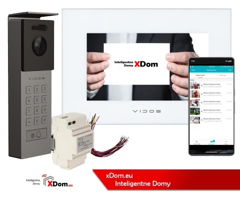 Wideodomofon Vidos z natynkową stacją S12D z szyfratorem i dotykowym monitorem M10W-X