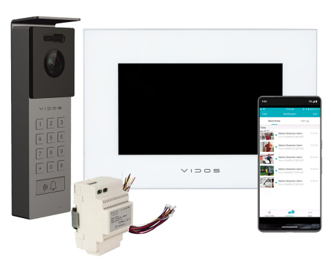 Wideodomofon Vidos z natynkową stacją S12D z szyfratorem i dotykowym monitorem M10W-X