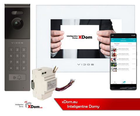 Wideodomofon Vidos z natynkową stacją S12D z szyfratorem i dotykowym monitorem M10W-X