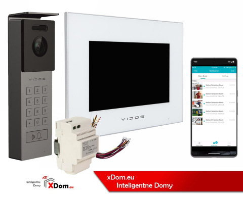 Wideodomofon Vidos z natynkową stacją S12D z szyfratorem i dotykowym monitorem M10W-X
