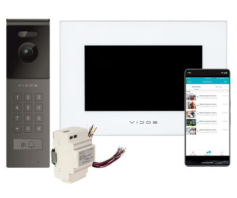 Wideodomofon Vidos z natynkową stacją S12D z szyfratorem i dotykowym monitorem M10W-X