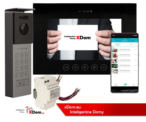 Wideodomofon Vidos z natynkową stacją S12D z szyfratorem i dotykowym monitorem M11B-X