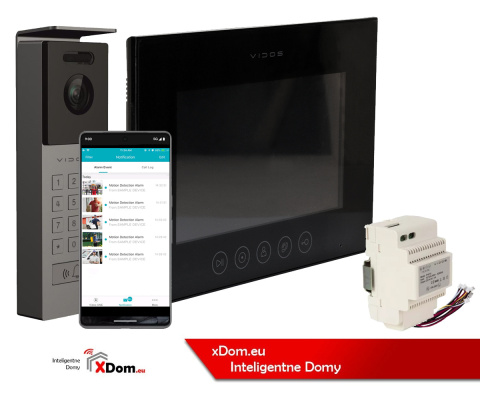Wideodomofon Vidos z natynkową stacją S12D z szyfratorem i dotykowym monitorem M11B-X