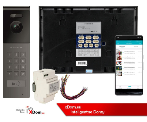 Wideodomofon Vidos z natynkową stacją S12D z szyfratorem i dotykowym monitorem M11B-X