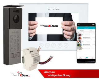 Wideodomofon Vidos z natynkową stacją S12D z szyfratorem i dotykowym monitorem M11W-X