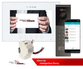 Wideodomofon Vidos z natynkową stacją S12D z szyfratorem i dotykowym monitorem M11W-X