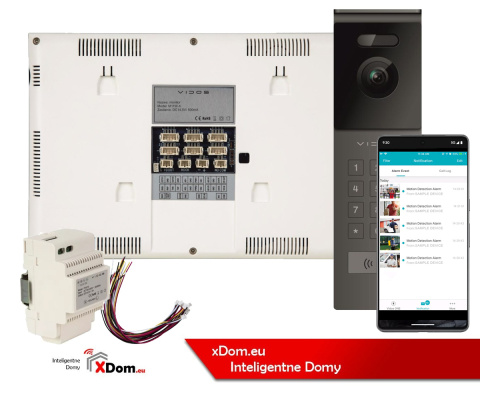 Wideodomofon Vidos z natynkową stacją S12D z szyfratorem i dotykowym monitorem M11W-X