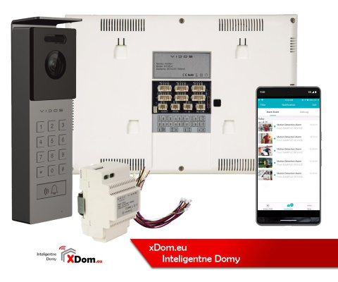 Wideodomofon Vidos z natynkową stacją S12D z szyfratorem i dotykowym monitorem M11W-X
