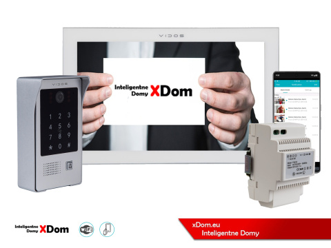 Wideodomofon Vidos z szyfratorem i czytnikiem RFID S20DA i monitorem WiFi M14W-X