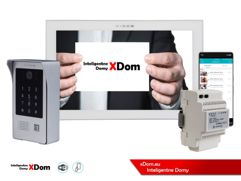 Wideodomofon Vidos z szyfratorem i czytnikiem RFID S20DA i monitorem WiFi M14W-X