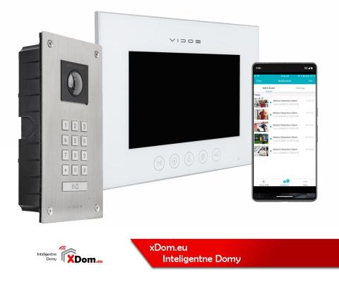 Wideodomofon Vidos stacja S14D z szyfratorem i dotykowym monitorem M11W-X