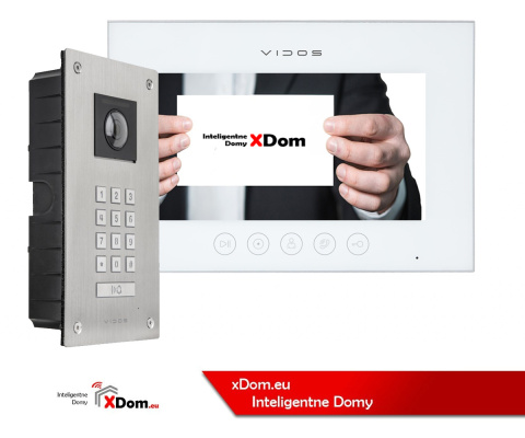 Wideodomofon Vidos stacja S14D z szyfratorem i dotykowym monitorem M11W