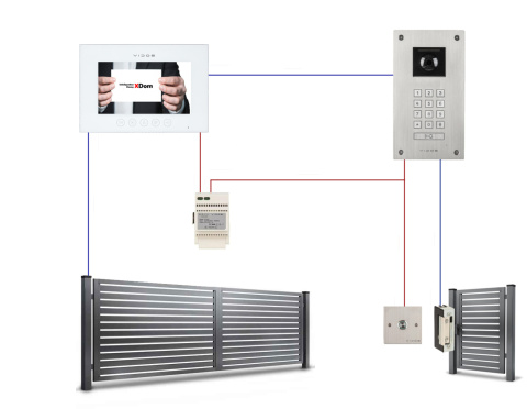 Wideodomofon Vidos stacja S14D z szyfratorem i dotykowym monitorem M11W