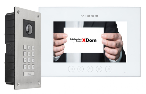 Wideodomofon Vidos stacja S14D z szyfratorem i dotykowym monitorem M11W