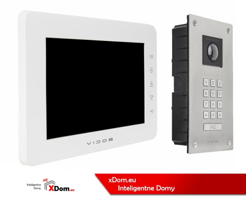 Wideodomofon Vidos stacja S14D z szyfratorem i dotykowym monitorem M12W