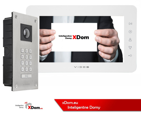 Wideodomofon Vidos stacja S14D z szyfratorem i dotykowym monitorem M12W