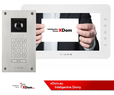 Wideodomofon Vidos stacja S14D z szyfratorem i dotykowym monitorem M12W