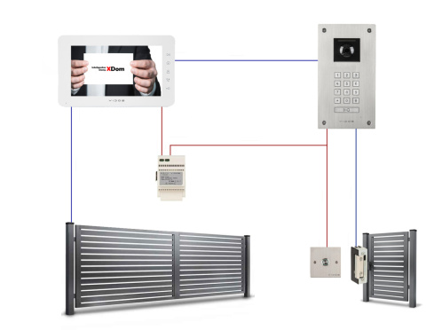 Wideodomofon Vidos stacja S14D z szyfratorem i dotykowym monitorem M12W