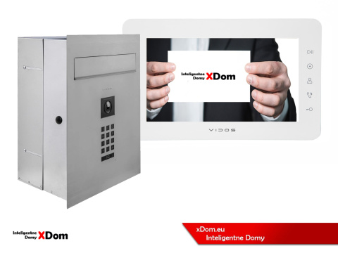 Zestaw wideodomofonu Vidos skrzynka na listy S14D-SKP monitor M12W