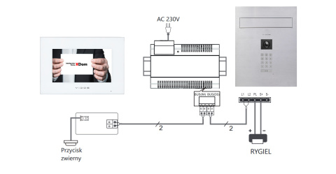 Zestaw wideodomofonu Wi-Fi Vidos skrzynka na listy S14D-SKP monitor M10W-X
