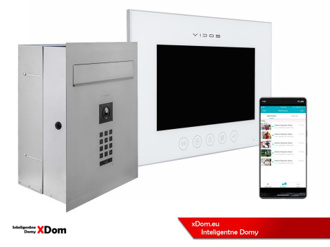 Zestaw wideodomofonu Wi-Fi Vidos skrzynka na listy S14D-SKP monitor M11W-X