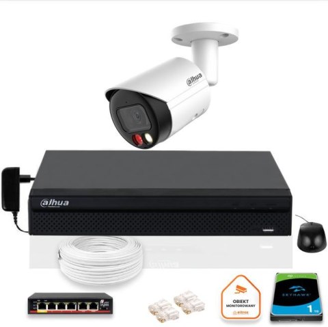 Zestaw monitoringu IP Dahua 8mpx 4K kamera IPC-HFW2849S-S-IL z dyskiem