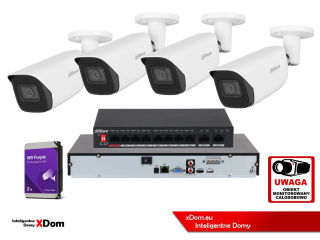 Zestaw mocnych kamer IP do domu Dahua 4x Kamera IPC-HFW3842E-AS-0280B