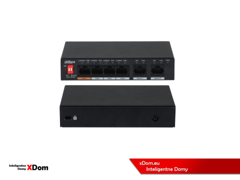 Zestaw monitoringu 4 kamery 4MPx Dahua IPC-HFW1439TL1-A-IL-BLACK + Rejestrator + Dysk + Switch PoE