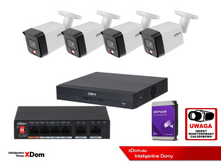 Zestaw monitoringu 4 kamery 8MPx Dahua IPC-HFW1839TC-A-IL