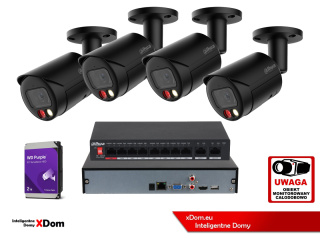 Zestaw monitoringu z możliwością rozbudowy IP Dahua 4x IPC-HFW2849S-S-IL-0280B - BLACK 8MPx