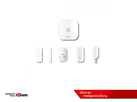 Yale zestaw inteligentnego alarmu Starter (1x klawiatura, 1x stacja centralna, 1x czujnik otwarcia drzwi/okien, 1x czujnik ruchu, 1x pilot)