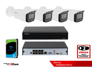 Zestaw monitoringu 4 kamery IP 4MPx ZOOM AutoFocus Dahua IPC-HFW1431T-ZS-2812-S4