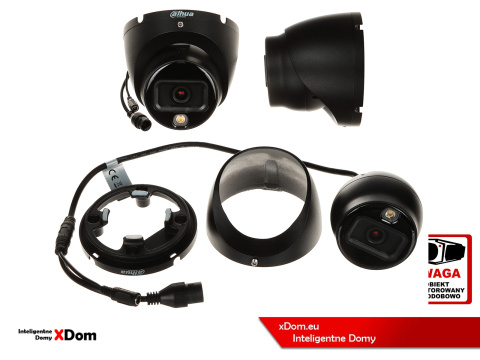 System monitoringu ogrodu 4x kamera IP Dahua IPC-HDW1839T-A-IL-0280B-S6 BLACK 8Mpx