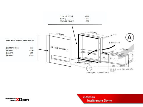 Wideodomofon Vidos ONE S2201-SKM Skrzynka na Listy Monitor M2010W
