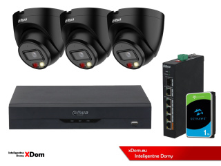 Zestaw monitoringu IP Dahua 3 Kamery IP 4mpx dysk twardy