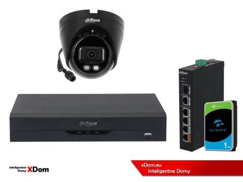 ZESTAW Kamera IP Dahua 4mpx IPC-HDW1439V-A-IL-BLACK + DYSK 1TB