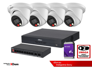Zestaw monitoringu Domu IP Dahua 4x IPC-HDW2849TM-S-IL-0280B 8MPx