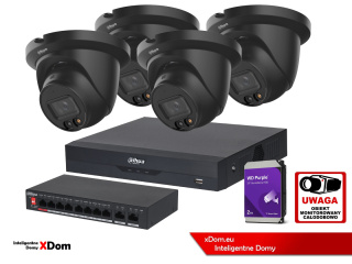 Zestaw monitoringu Domu IP Dahua 4x IPC-HDW2849TM-S-IL-0280B-BLACK