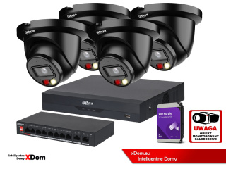 Zestaw monitoringu Domu IP Dahua 4x IPC-HDW2849TM-S-IL-0280B-BLACK