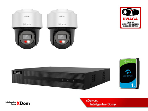Zestaw monitoringu Hilook 2 kamery IP PTZ 2MP PTZ-N2MP-P 2.8mm