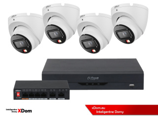 Zestaw monitoringu IP 4x kamera 8MPx Dahua IPC-HDW1839T-A-IL-0280B-S6 Smart Dual Light
