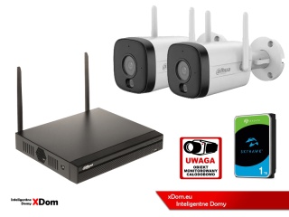 Zestaw monitoringu IP Dahua 2 Kamery WI-FI 5MPx aktywne odtraszanie LED IR do 30m